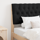 vidaXL Kárpitozott fejtámla Fekete 80 cm Tömör fenyőfa