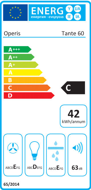OPERIS TANTE 60 fehér szabadonálló páraelszívó