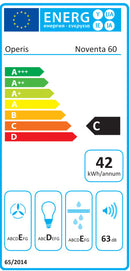OPERIS NOVENTA 60 fekete szabadonálló páraelszívó