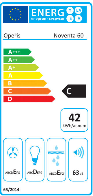OPERIS NOVENTA 60 fekete szabadonálló páraelszívó