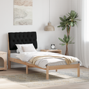 vidaXL Ágykeret Kárpitozott Fejtámlával fejtámlával Barna 75 x 190 cm