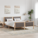 vidaXL Ágykeret fejtámlával Barna és taupe 150 x 200 cm Tömör fenyőfa