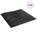 vidaXL Fali panelek 48 pcs Fekete Kő 50 x 50 cm XPS Hab