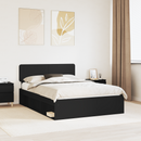 vidaXL Ágykeret fejtámlával Fekete 150 x 200 cm Tömör fenyőfa
