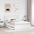vidaXL Ágykeret fiókkal fejtámlával Fehér 150 x 200 cm Mérnöki Fa