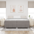 vidaXL Ágykeret matracmal Tópszínű 200 x 200 cm szövet