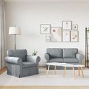 vidaXL Kanapé Szett 2 pcs Világosszürke 155 x 82 x 80 cm szövet