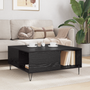 vidaXL Dohányzóasztal Fekete tölgy 80 x 80 x 36,5 cm Faanyag