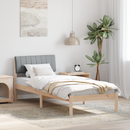 vidaXL Ágykeret Barna és világosszürke 75 x 190 cm Tömör fenyőfa