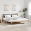 vidaXL Ágykeret fejtámlával Világosszürke 180 x 200 cm Tömör fenyőfa