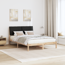 vidaXL Ágykeret fejtámlával Barna és fekete 160 x 200 cm Tömör fenyőfa