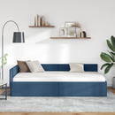 vidaXL Sarokágy keret fejtámlával Kék 80 cm x 200 cm szövet
