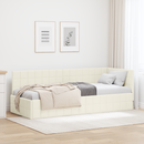 vidaXL Sarokágy keret fejtámlával Krém 80 cm x 200 cm Bársony