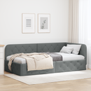 vidaXL Sarokágy keret Sötétszürke 100 x 200 cm szövet