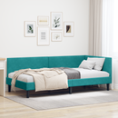 vidaXL Sarokágy keret fejtámlával Türkiz 90 cm x 190 cm Bársony