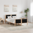 vidaXL Ágykeret fejtámlával Barna és fekete 120 x 190 cm Tömör fenyőfa