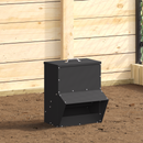 vidaXL Csirke etető Fekete 20 x 25 x 35 cm Hidegen Hengerelt Acél