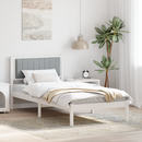 vidaXL Ágykeret Kárpitozott Fejtámlával Világosszürke 90 x 200 cm