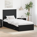 vidaXL Ágykeret fejtámlával Fekete és Ezüst 100 x 200 cm Faanyag