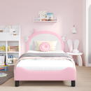 vidaXL Gyerekágy kerettel Rózsaszín 90 x 190 cm PU