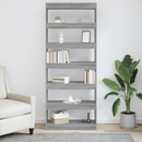vidaXL Könyvespolc polcokkal Szürke Sonoma 80 x 30 x 198 cm Faanyag
