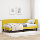 vidaXL Sarokágy keret fejtámlával Sárga 90 cm x 190 cm Bársony