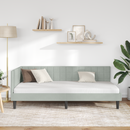 vidaXL Sarokágy keret fejtámlával Világosszürke 90 cm x 190 cm Bársony