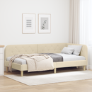 vidaXL Sarokágy keret Krém 90 x 200 cm szövet