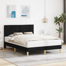 vidaXL Ágykeret fejtámlával Fekete 140 x 190 cm Szövet