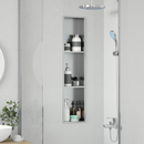 vidaXL Zuhany Niche Ezüst 90 x 20 x 9,5 cm Rozsdamentes acél