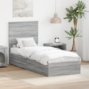 vidaXL Tárolós Ágy fejtámlával Szürke Sonoma 75 x 190 cm Faanyag