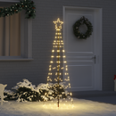 vidaXL LED Karácsonyfák talajráccsal Meleg fehér 250 cm Vas