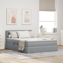 vidaXL LED tárolós ágy matraccal Világosszürke 140 x 200 cm Szövet