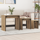 vidaXL Dohányzóasztal 3 pcs Artisan tölgy 60 x 35 x 56 cm Faanyag