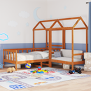 vidaXL Nappali Ágy Szett Viaszbarna 90 x 200 cm Tömör fenyő