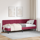 vidaXL Sarokágy keret fejtámlával Bordó 80 cm x 200 cm Bársony