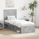 vidaXL Ágykeret fejtámlával Beton Szürke 75 x 190 cm Tömör fenyőfa