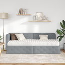 vidaXL Sarokágy keret Világosszürke 80 x 200 cm szövet