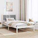 vidaXL Ágykeret Kárpitozott Fejtámlával Világosszürke 100 x 200 cm