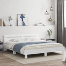 vidaXL Ágykeret leddel fejtámlával Fehér 193 x 203 cm Faanyag