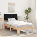 vidaXL Ágykeret Kárpitozott Fejtámlával Fekete 100 x 200 cm