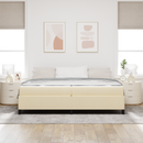 vidaXL Boxrugós ágy matracmal Krém 200 x 200 cm szövet