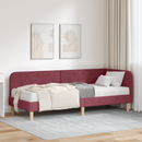 vidaXL Sarokágy keret Bordó 80 x 200 cm szövet