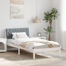 vidaXL Ágykeret Fehér és világosszürke 90 x 200 cm Tömör fenyőfa