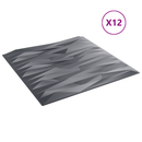 vidaXL Fali panelek 12 pcs Kőszürke 50 x 50 cm XPS Hab