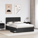 vidaXL Ágykeret fiókkal fejtámlával Fekete 140 x 190 cm Mérnöki Fa