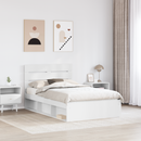 vidaXL Ágykeret fejtámlával Fehér 120 x 200 cm Tömör fenyőfa