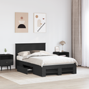 vidaXL Ágykeret fejtámlával Fekete 137 x 203 cm Faanyag