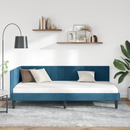 vidaXL Sarokágy keret fejtámlával Kék 90 cm x 190 cm Bársony