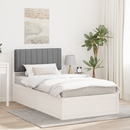 vidaXL Ágykeret Kárpitozott Fejtámlával Világosszürke 100 x 200 cm